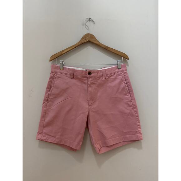 J Crew Chino Shorts Heathered Red 7” Inseam Nautical Coastal Preppy Size 32 - Picture 1 of 3